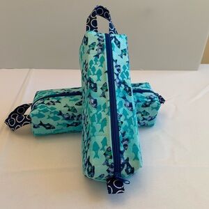 Custom Blue Fish Pattern Kids Accessory Bag